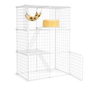 Yunmeryker Indoor Cage Villa Anti, Metal Construction - Upgraded Door Buckle - Cat Bed - Hammock - Installation Tool Included - For, 3-tier deluxe package, 75 * 39 * 109cm