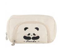 Yunmeryker Large Capacity Pencil Case with Compartments, Cute Panda Canvas Stationery Pouch for Teens School, Makeup Bag for Girls Boys, Shy Panda