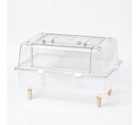 Yunmeryker Large Hamster Cage for Syrian Hamster, Full Transparent Viewing PET Material, Single Level Habitat for Dwarf Hamster, Gerbil and Pet Mice Home, 70 Full Transparent Acrylic Elevated Model