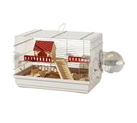 Yunmeryker Large Hamster Cage Villa for Syrian and Dwarf Pets, Beginner Hamster Cage with Openable Top, Complete Habitat Kit for New Hamster Owner Use, Red (pale tray)