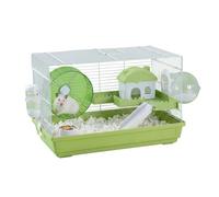 Yunmeryker Large Hamster Cage Villa with Double Layer, Iron Wire House for Syrian Hamster, Luxury 60cm Width Habitat with Exercise Wheel and Top Door Access, young Green, Green