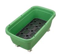 Yunmeryker Large Rectangular Planter Box with Wheels, 59cm Outdoor Garden Planter for Patio & Terrace, Sturdy Wheeled Trough Planter with Drainage Holes, emerald, 1