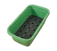 Yunmeryker Large Rectangular Planter Box with Wheels, 59cm Outdoor Garden Planter for Patio & Terrace, Sturdy Wheeled Trough Planter with Drainage Holes, emerald, 5