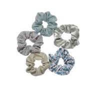 Yunmeryker Large Velvet Scrunchies for Women, Leopard Print Scrunchie Set 5, Big Ponytail Holders for and Teens, Silver, Silver