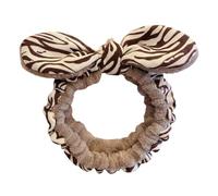 Yunmeryker Leopard Print Headband for Face Washing, Bow Knot Cosmetic Band for Makeup Application, Non-Slip Bowknot Design for Women, Striped Facial Accessory, Brown Zebra Stripe, Brown