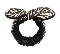 Yunmeryker Leopard Print Headband Washing, Bow Knot Cosmetic Band for Makeup Application, Non-Slip Bowknot Design for Women, Striped Facial Accessory, Black Zebra Stripe, Black