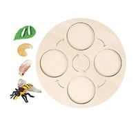 Yunmeryker Life Cycle Board Wooden Educational Toy Puzzle Learning Aid Teaching Material Growth Cycle Introduction for Preschool Early Education Children's G, Bee