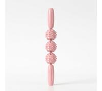 Yunmeryker Massage Stick for Legs with Textured Balls, Handheld Fascia Tool for Athletes, Deep Tissue for Muscle Recovery, Calves Thighs Back Neck, Pink, Coral Pink, Three-Ball, Solid Thickened