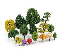 Yunmeryker Miniature Model Trees, Diorama Materials for Model Railway, Synthetic Cherry Blossom Tree, DIY Landscape Scene Accessories, Mixed Colors, 5-10cm (Set of 5)