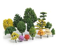 Yunmeryker Miniature Model Trees, Diorama Materials for Model Railway, Synthetic Cherry Blossom Tree, DIY Landscape Scene Accessories, Mixed Colors, 3-5cm (Set of 5)