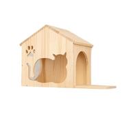 Yunmeryker Mounted Cat House Shelter with Perch, Solid Wood Wall-Mounted Climbing Frame for Large Indoor Cats, Elevated Space for Sleeping and Playing 141