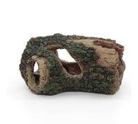 Yunmeryker Multi-Chamber Reptile Hides, Bark-Textured Resin Aquarium Caves and Hides for Turtles and Geckos, Five-chamber Tree Trunk Log, Small (13.2x9.3x6.2cm)
