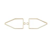 Yunmeryker Open Bezel Charms for Jewelry Making, Hollow Frame Pendant for Resin Crafts, Geometric Shapes for Necklace Zinc Alloy Electroplated, KC Gold, Natural