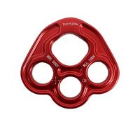 Yunmeryker Paw Rigging Plate, Four-hole Separating Plate, Metal Descender Plate, Dance Protection Plate, Metal Rope Access Device for Climbers, Work Area O, Red