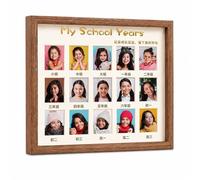 Yunmeryker Picture Frame for Grandparents, 15 Grid Wooden Picture Frame, Tabletop Display for Cherished Family Memories, Handmade Modern Minimalist