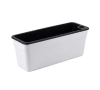 Yunmeryker Plant Pots and Flower Pots for Indoor Planter Use, Self Watering Rectangular Planter with Indicator, Resin Material Flower Box, 440x115x150mm, White with Black Inner Pot