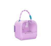 Yunmeryker Portable Hamster Cage Travel Hamster Carrier with Handle, Cute Pet Cage with See-Through Lid and Ventilation, Rectangular Outdoor Pet Transport, Taro Puree Toast