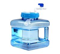 Yunmeryker Portable Water Container with Wide Mouth Faucet Secure Lid Practical Handle PC Material Suitable for Camping Travel Hiking Emergency Use, blue, 5L