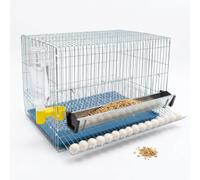 Yunmeryker Quail Breeding Cage, Metal Wire Cage for Home Breeding Chicks Ducks Pigeon Dove Birds, Easy Collecting Eggs, Indoor Quail Pen with Droppings Tray, Easy Clean, Auto Watering