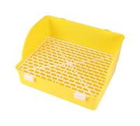 Yunmeryker Rectangular Corner Toilet with Cage Grid, Suitable for Small Animals Such As Ferrets, Hamsters And Galeosaurs, Yellow