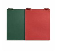 Yunmeryker Retro Loose Leaf Notebook, Flip Writing, Paper Material, Study Notebook, Organizing Thoughts, For Note, Vintage Green and Vintage Red, Ruled