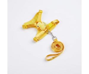 Yunmeryker Small Dog Harness and Puppy Harness Vest Set, Adjustable Polyester Cartoon Plush Pet, Yellow Little Duck, Little Yellow Duck Vest Harnes, Yellow