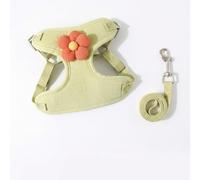 Yunmeryker Soft Polyester No Pull Escape Proof Vest Harness and Leash Set for Dog Walking, Patterned Walking Harness for Outdoor Pet, Travel Pet Harness, Light Green