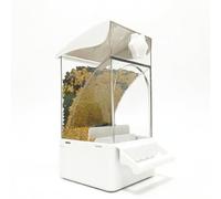 Yunmeryker Splash-resistant Bird Feeder, Automatic Bird Feeder for Cage, 500ml PET Budgie Feeders for Cages with Hull Separator, ivory