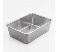Yunmeryker Stainless Steel Cat Toilet Litter Tray, Open Flat Square Structure Litter Pan for Pets, Anti Leakage Indoor Hygiene Solution Never Absorbs Odor, High-sided, 45x35x20cm