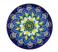 Yunmeryker Suede Meditation Mat for Floor Sitting, Round with Mandala Pattern Rubber for Prayer, 55 Inch Diameter, Random Pattern (Various), 1400mm x 5mm