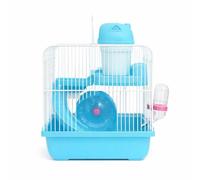 Yunmeryker Syrian Hamster Cage Multi Level for Dwarf Gerbil, Detachable Modular Design, Castle Home, 23x17x25cm Small Indoor Habitat, Blue, Blue