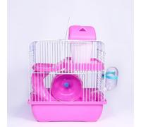 Yunmeryker Syrian Hamster Cage Multi Level for Dwarf Gerbil, Detachable Modular Design, Castle Home, 23x17x25cm Small Indoor Habitat, Pink, Pink