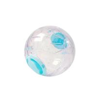 Yunmeryker Transparent Dwarf Hamster Exercise Ball, 12cm Hamster Ball with Snap-Fit Door for Mice and Gerbils, Easy-to-Clean Hamster Ball Design, Transparent, Blue Accents