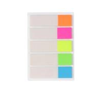 Yunmeryker Transparent PET Sticky Index Tabs, 100 Fluorescent Colorful Page Markers for Students Annotating Books, Reading Folder Stickers, Fluorescent Flat-Head Half-Color Index Tabs