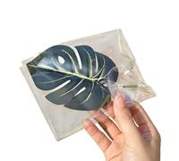Yunmeryker Turtle Basking Perch with Artificial Leaf Decoration, Suction Cup Crested Gecko Tank Resting Area for Betta Aquatic Pet, Dark Green Monstera foliage