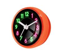 Yunmeryker Wall Clock with Suction Hook, Waterproof Clock, Clock Made of PP And PVC for, Kitchen, Toilet, Living Room, Refriger, Orange B