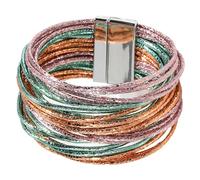 Yunmeryker Women's Bracelet, Multi-Layered Bangle Clasp, Modern, Comfortable, Secure, for Women's Evening Wear, Birthday Gift, Cham Purple Green