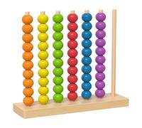 Yunmeryker Wooden Bead Stacking And Sorting Game, Educational Wooden Building Blocks with Counting Function And Color Recognition, for A Birthday Gift, M