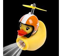 Yunmiao Duck Bell,Silicone Waterproof Yellow Duck headlight,Novelty Helmet Rubber Yellow Duck Accessories with Adjustable Strap