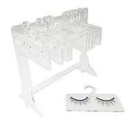Yunmiao Eyelash Storage Organizer False Eyelash Holder Rack,Acrylic 2 In 1 False Eyelashes Display Stand Eyelash Extensions Storage With 10 Hanger Organizer Cosmetic Storage