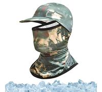 Yunmiao Full Face Cover Balaclava,Ice Silk Cooling Skin Masque for Men Full Head - Mens Balaclava Cycling Motorcycle Runnin Neck Gaiter Balaclava Face Shield with Brim Bandana Sun Protection
