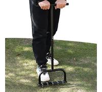 Yunmiao Hollow Tine Lawn Aerator,garden Lawn Soil Turning Tool,Vertical Soil Aeration Ventilation Tool,lawn Soil Scarifier Grass Nail Aerator With 10 4.5CM Iron Nails For Garden Lawn