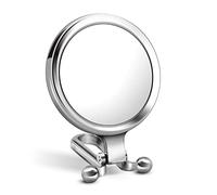 Yunmoxiao Hand Mirror, Double-Sided Hand Held Mirror,1X/10X Magnifying Foldable Makeup Mirror Magnification & Adjustable Handle/Stand, Portable Small Travel Makeup Mirror, Girl Women Mother's Gift
