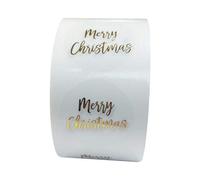 Yunnan 1roll/500pcs Merry Christmas Stickers Round Transparent Envelope Gift Cards Seal Label for Small Shop DIY Crafts Box Gift Baking Business Envelope Wedding Party Packaging