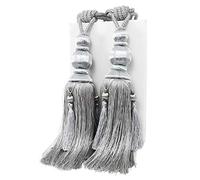 YunNasi 1 Pair Curtain Tie backs Rope,Tassel Holdbacks for Large and Heavy Curtain Window Drape,Gray