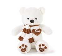 YunNasi Giant Teddy Bear with Love Heart,80cm/31.5 Inches, White Large Plush Bear