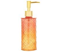 YunNasi Glass Soap Dispenser with Pump, Refillable Liquid Hand Soap Dish Soap Dispensers for Bathroom Counter, Kitchen Sink (RedOrange)