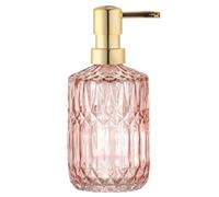 YunNasi Glass Soap Dispenser with Pump, Refillable Liquid Hand Soap Dish Soap Dispensers for Bathroom Counter, Kitchen Sink (Pink)
