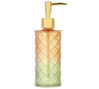 YunNasi Glass Soap Dispenser with Pump, Refillable Liquid Hand Soap Dish Soap Dispensers for Bathroom Counter, Kitchen Sink (OrangeGreen)