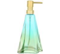 YunNasi Glass Soap Dispenser with Pump Refillable Liquid Hand Soap Dish Soap Dispensers for Bathroom Counter, Kitchen Sink (BlueGreen)